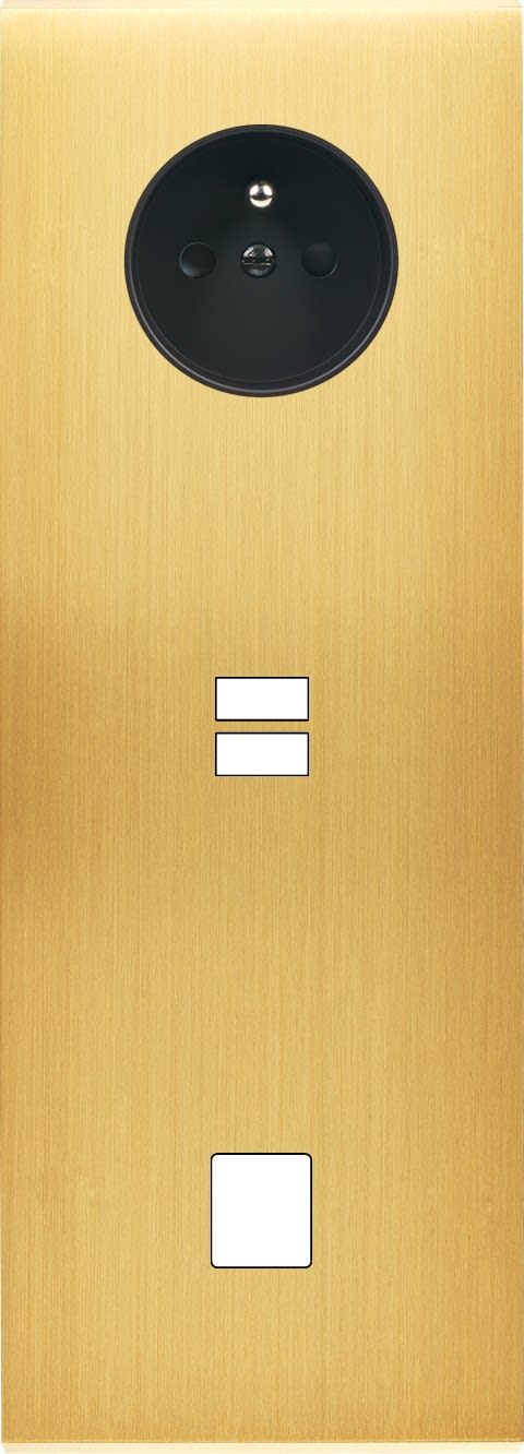 MODELEC - Façade Confidence Laiton Satine Triple Verticale PC U1 M1