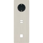 MODELEC - Façade M Nickel Brosse Tripl Vert 1 Prise Schuko 1 Chargeur USB 1 Media magnétiq