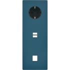 MODELEC - Façade "M" Gris Mat Triple Vertic 1 Prise Schuko 1 Chargeur USB 1 Media magnétiq