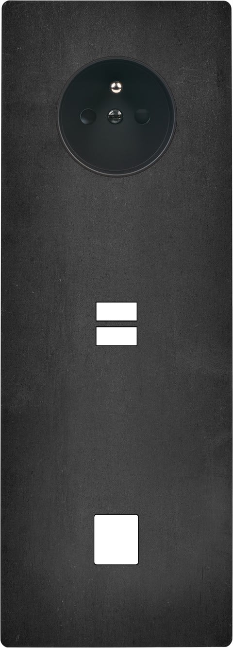 MODELEC - Façade "M" Acier Verni Triple Verticale 1 Prise 1 Chargeur USB 1 Media magnétiq