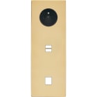 MODELEC - Façade "M" Laiton Verni Triple Verticale 1 Prise 1 Chargeur USB 1 Media magnétiq