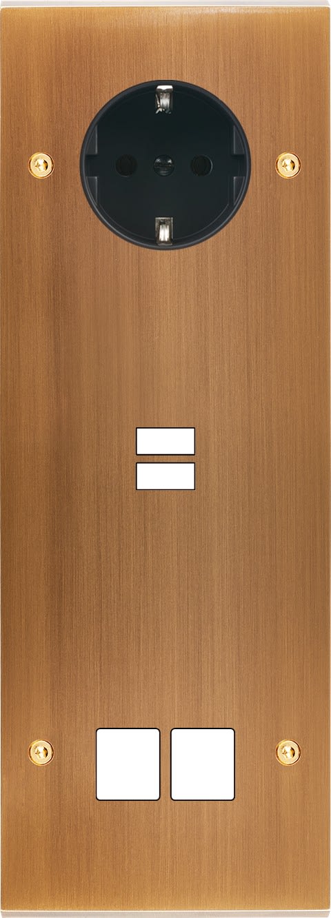 MODELEC - Façade Confidence Laiton Vieux Bronze Triple Verticale PCK U1 M2 Vis