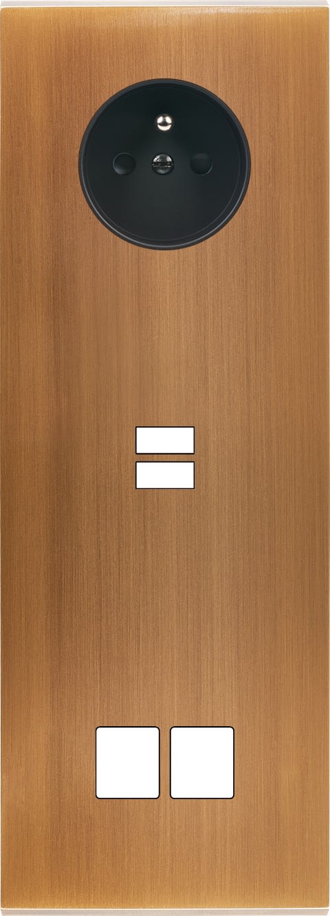 MODELEC - Façade Confidence Laiton Vieux Bronze Triple Verticale PC U1 M2