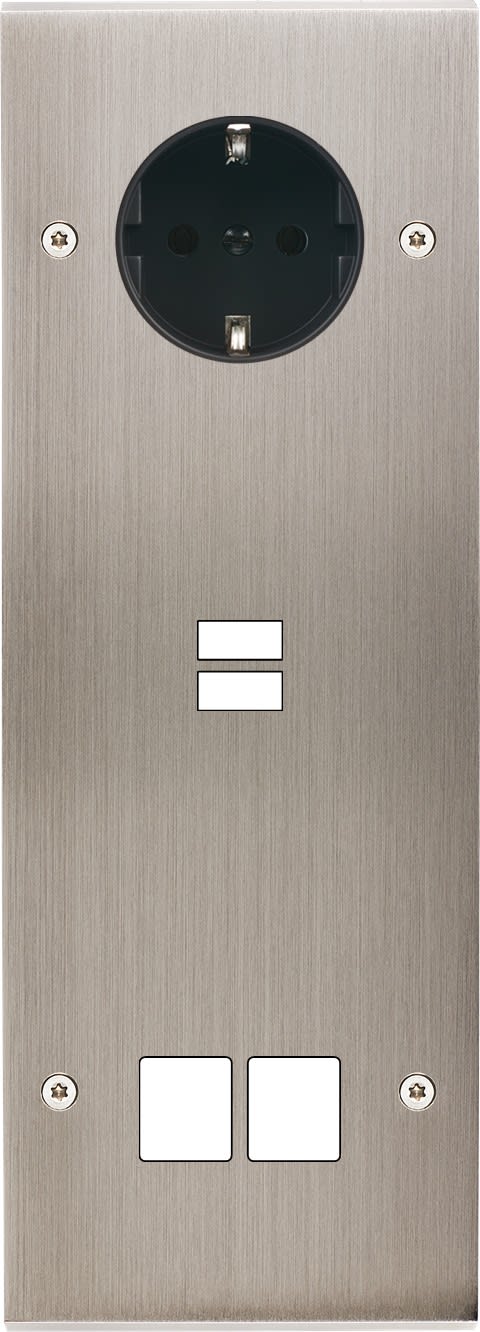 MODELEC - Façade Confidence Laiton Nickel Satine Triple Verticale PCK U1 M2 Vis