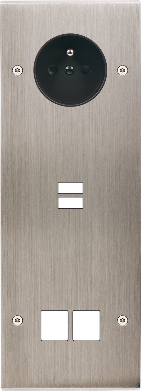 MODELEC - Façade Confidence Laiton Nickel Satine Triple Verticale PC U1 M2 Vis