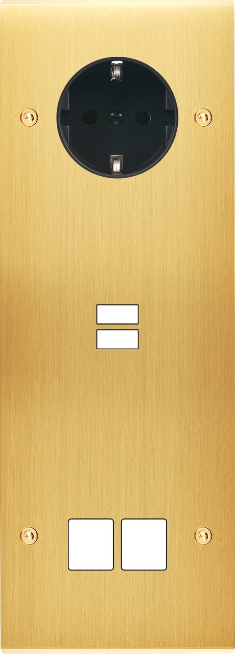 MODELEC - Façade Confidence Laiton Satine Triple Verticale PCK U1 M2 Vis