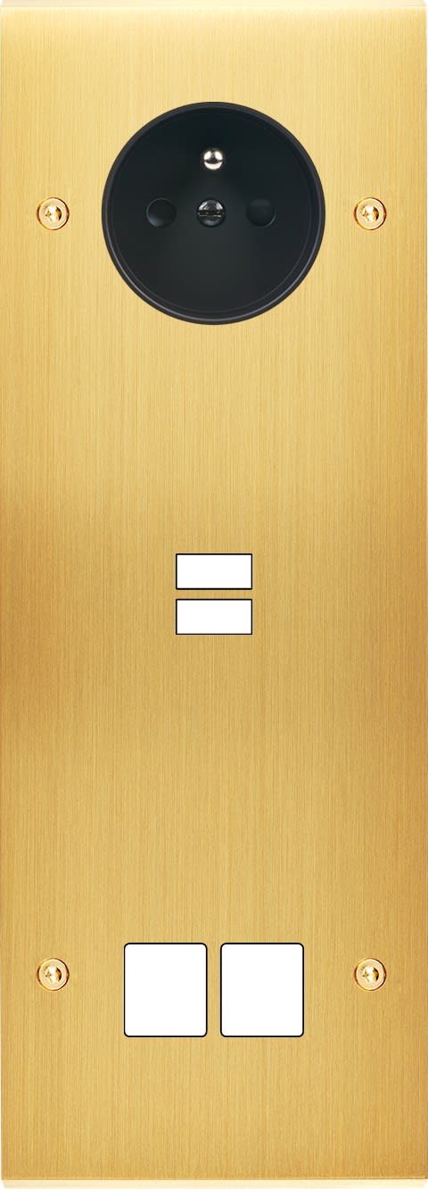 MODELEC - Façade Confidence Laiton Satine Triple Verticale PC U1 M2 Vis