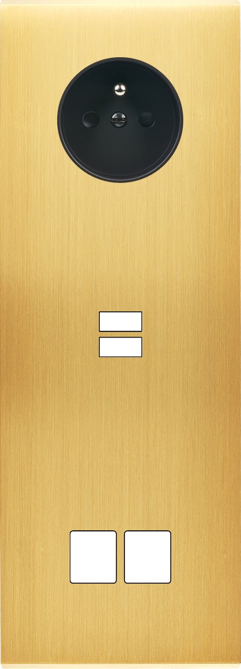 MODELEC - Façade Confidence Laiton Satine Triple Verticale PC U1 M2