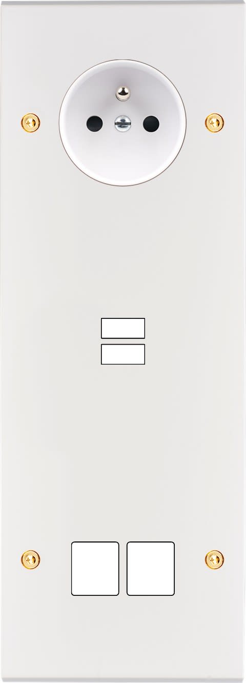 MODELEC - Façade Confidence Laiton Blanc Email Triple Verticale PC U1 M2 Vis