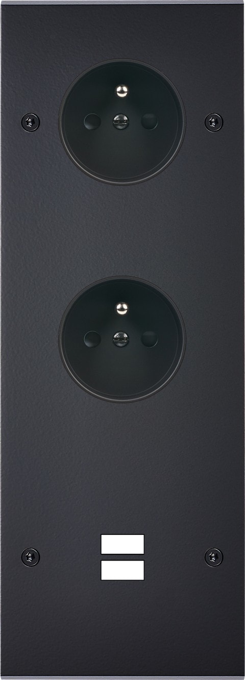 MODELEC - Façade Confidence Laiton Noir Mat Triple Verticale PC Pc U1 Vis