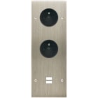 MODELEC - Façade Confidence Laiton Acier Brosse Triple Verticale PC Pc U1 Vis