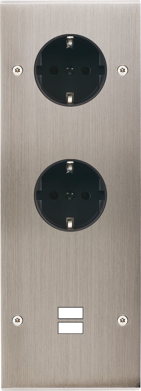 MODELEC - Façade Confidence Laiton Nickel Satine Triple Verticale PCK Pck U1 Vis