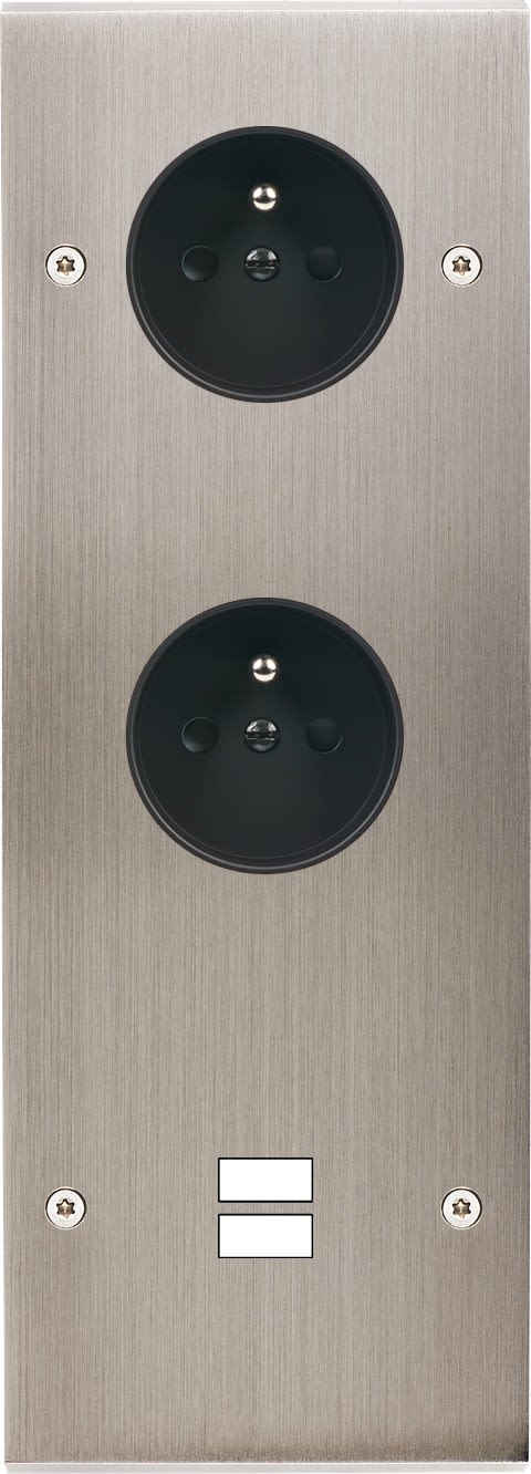 MODELEC - Façade Confidence Laiton Nickel Satine Triple Verticale PC Pc U1 Vis