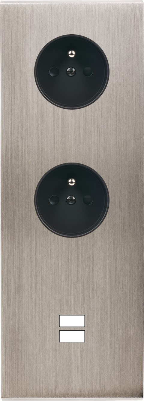 MODELEC - Façade Confidence Laiton Nickel Satine Triple Verticale PC Pc U1