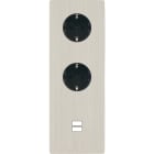 MODELEC - Façade M Nickel Brosse Triple Vertical 2 Prises Schuko 1 Chargeur USB magnétique
