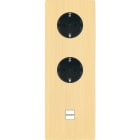 MODELEC - Façade M Laiton Brosse Triple Vertical 2 Prises Schuko 1 Chargeur USB magnétique