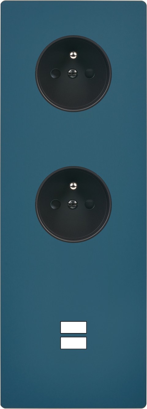 MODELEC - Façade "M" Gris Mat Triple Verticale 1 Prise 1 Prise 1 Chargeur USB magnétique