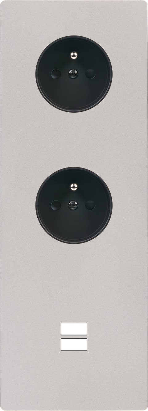MODELEC - Façade "M" Nickel Sable Triple Verticale 1 Prise 1 Prise 1 Chargeur USB magnétiq