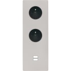 MODELEC - Façade "M" Nickel Sable Triple Verticale 1 Prise 1 Prise 1 Chargeur USB magnétiq
