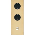 MODELEC - Façade M Laiton Verni Triple Verticale 2 Prises Schuko 1 Chargeur USB magnétique