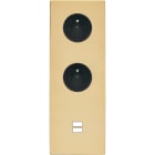 MODELEC - Façade "M" Laiton Verni Triple Verticale 1 Prise 1 Prise 1 Chargeur USB magnétiq