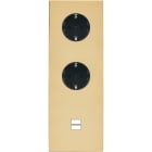 MODELEC - Façade M Laiton Miroir Triple Verticale 2 Prises Schuko 1 Chargeur USB magnétiq