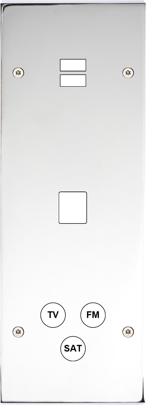 MODELEC - Façade Confidence Laiton Chrome Triple Verticale U1 M1 C3 Vis
