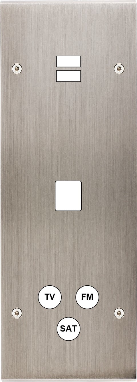 MODELEC - Façade Confidence Laiton Nickel Satine Triple Verticale U1 M1 C3 Vis