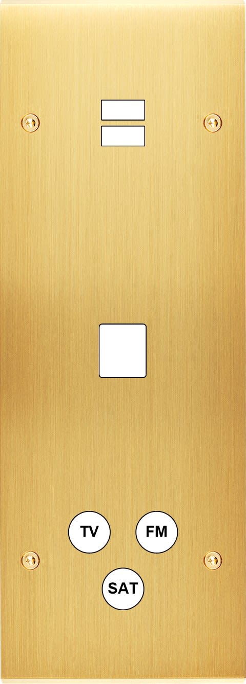 MODELEC - Façade Confidence Laiton Satine Triple Verticale U1 M1 C3 Vis