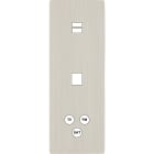 MODELEC - Façade "M" Nickel Brosse Tripl Verti 1 Chargeur USB 1 Media 1 Tv-Fm-Sat magnétiq