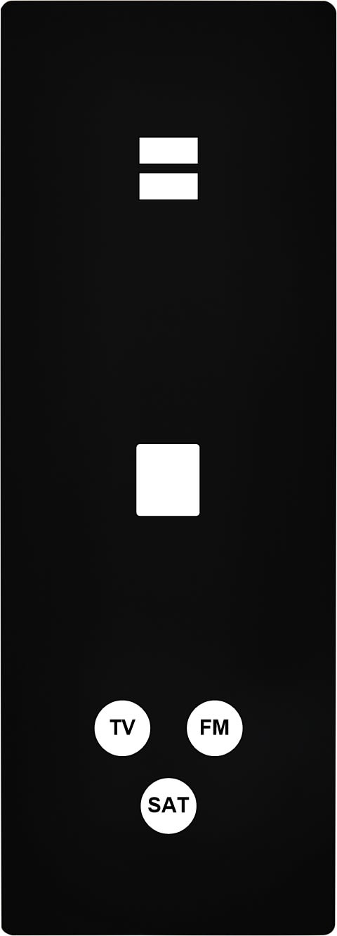 MODELEC - Façade "M" Noir Mat Triple Verticale 1 Chargeur USB 1 Media 1 Tv-Fm-Sat magnétiq