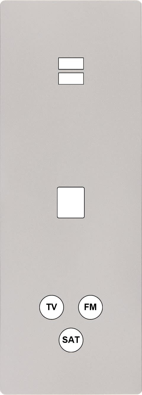 MODELEC - Façade "M" Nickel Sable Triple Verti 1 Chargeur USB 1 Media 1 Tv-Fm-Sat magnétiq