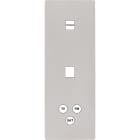 MODELEC - Façade "M" Nickel Sable Triple Verti 1 Chargeur USB 1 Media 1 Tv-Fm-Sat magnétiq