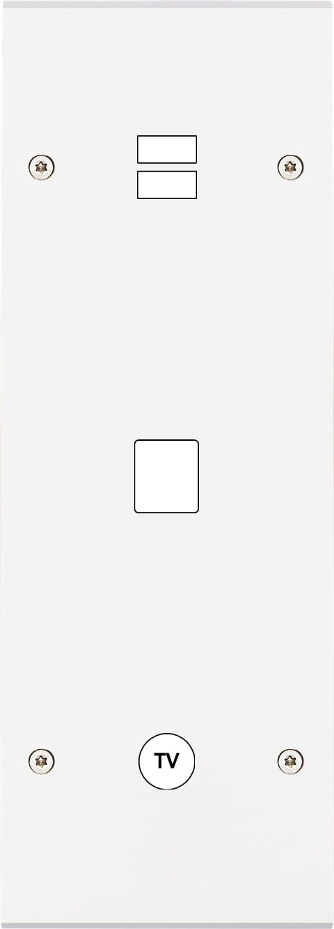 MODELEC - Façade Confidence Laiton Blanc Mat Triple Verticale U1 M1 C1 Vis