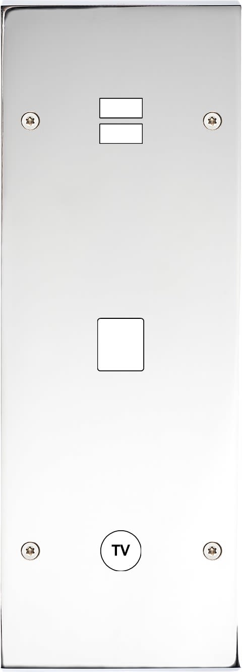 MODELEC - Façade Confidence Laiton Chrome Triple Verticale U1 M1 C1 Vis