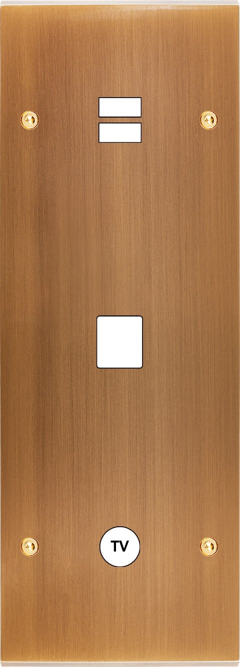 MODELEC - Façade Confidence Laiton Vieux Bronze Triple Verticale U1 M1 C1 Vis