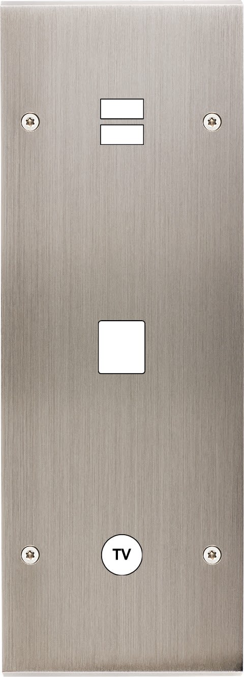 MODELEC - Façade Confidence Laiton Nickel Satine Triple Verticale U1 M1 C1 Vis