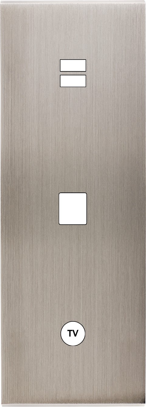 MODELEC - Façade Confidence Laiton Nickel Satine Triple Verticale U1 M1 C1