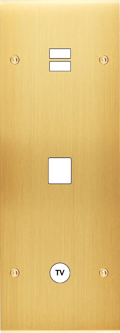 MODELEC - Façade Confidence Laiton Satine Triple Verticale U1 M1 C1 Vis