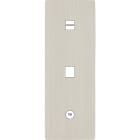 MODELEC - Façade "M" Nickel Brosse Triple Verti 1 Chargeur USB 1 Media 1 Prise Tv magnétiq