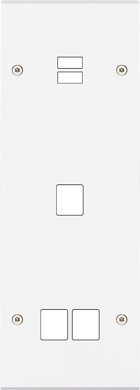MODELEC - Façade Confidence Laiton Blanc Mat Triple Verticale U1 M1 M2 Vis