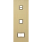 MODELEC - Façade Empreintes VOLUME Laiton Sat Triple Verti Chargeur USB 1 Média 2 Média