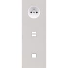 MODELEC - Façade Empreintes PLAN Blanc Triple Verti Prise 2P+T Chargeur USB 1 bouton M