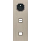 MODELEC - Façade Empreintes VOLUME Nickel Sat Triple Verti Prise de Courant U1 1 bouton M