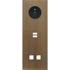 MODELEC - Façade Empreintes PLAN Vieux Bronze Triple Verti Prise de Courant U1 2 boutons M