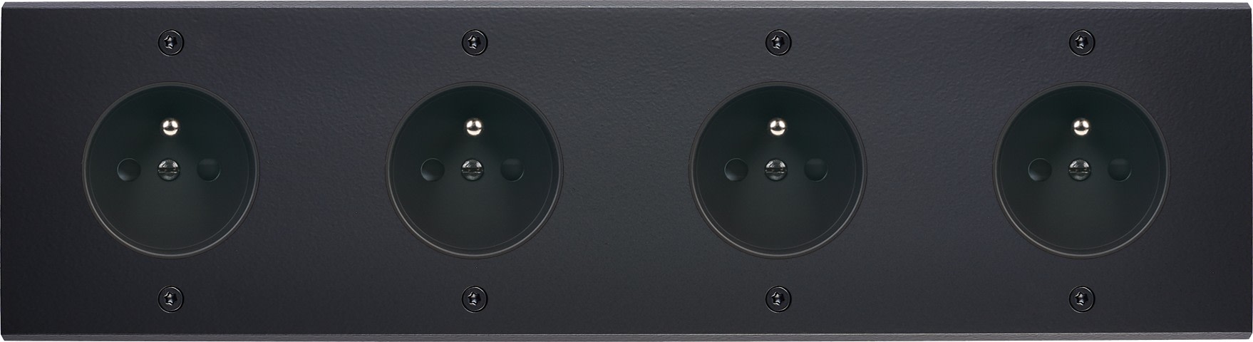 MODELEC - Façade Confidence Laiton Noir Mat Quadruple Horizontale PC Pc PC Pc Vis