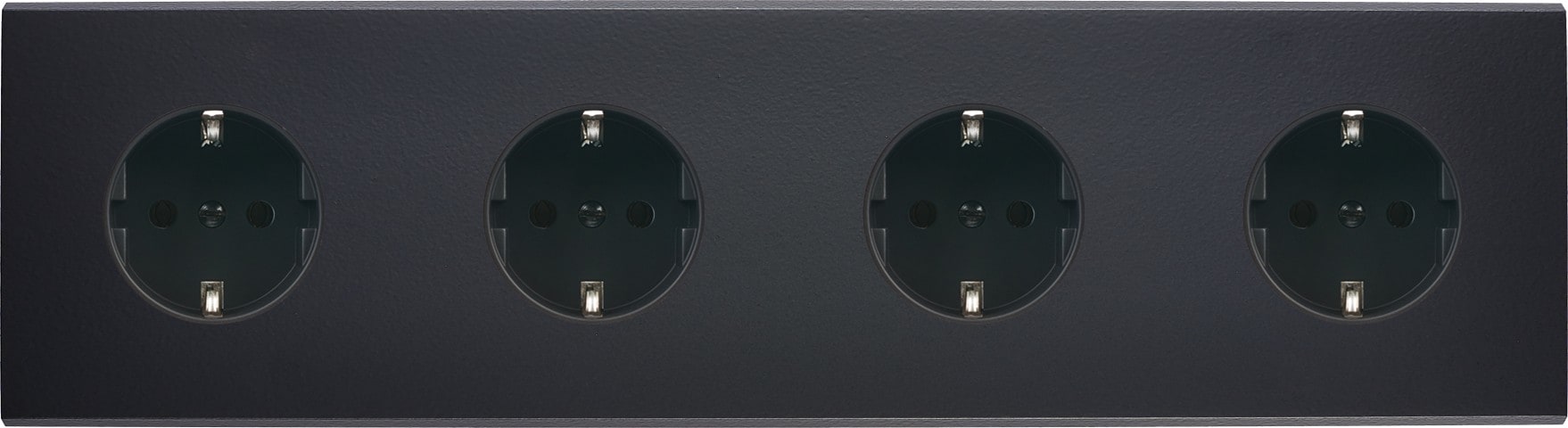 MODELEC - Façade Confidence Laiton Noir Mat Quadruple Horizontale PCK Pck PCK Pck Magnet