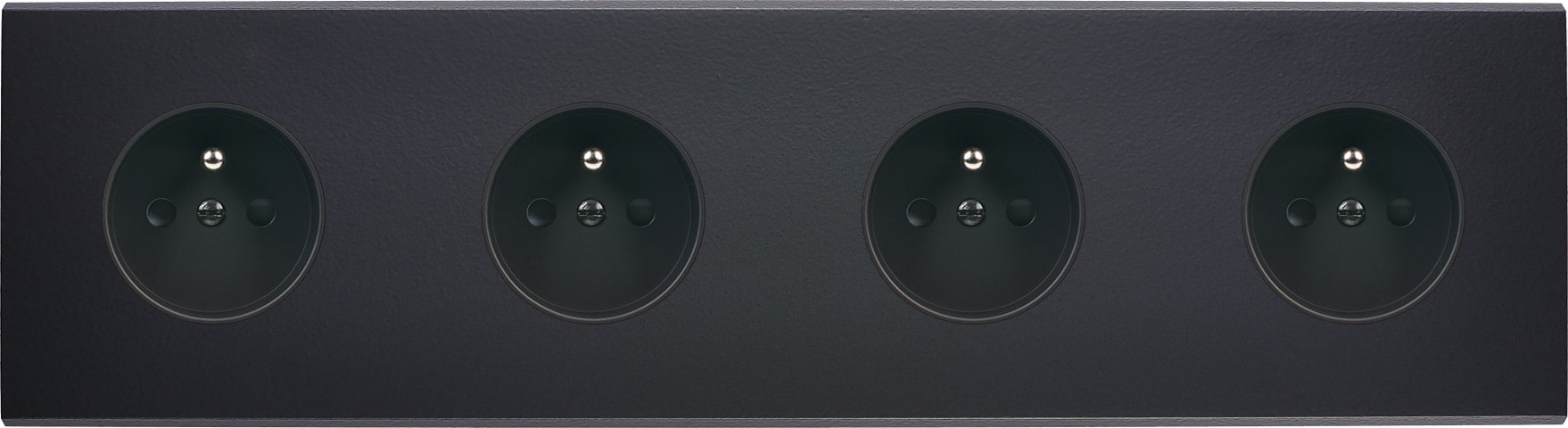 MODELEC - Façade Confidence Laiton Noir Quadruple Horizontale PC Pc PC Pc