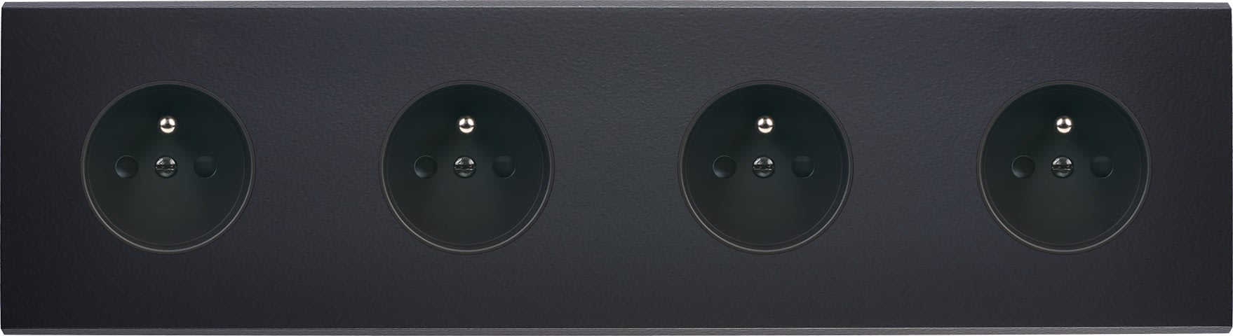MODELEC - Façade Confidence Laiton Noir Quadruple Horizontale PC Pc PC Pc