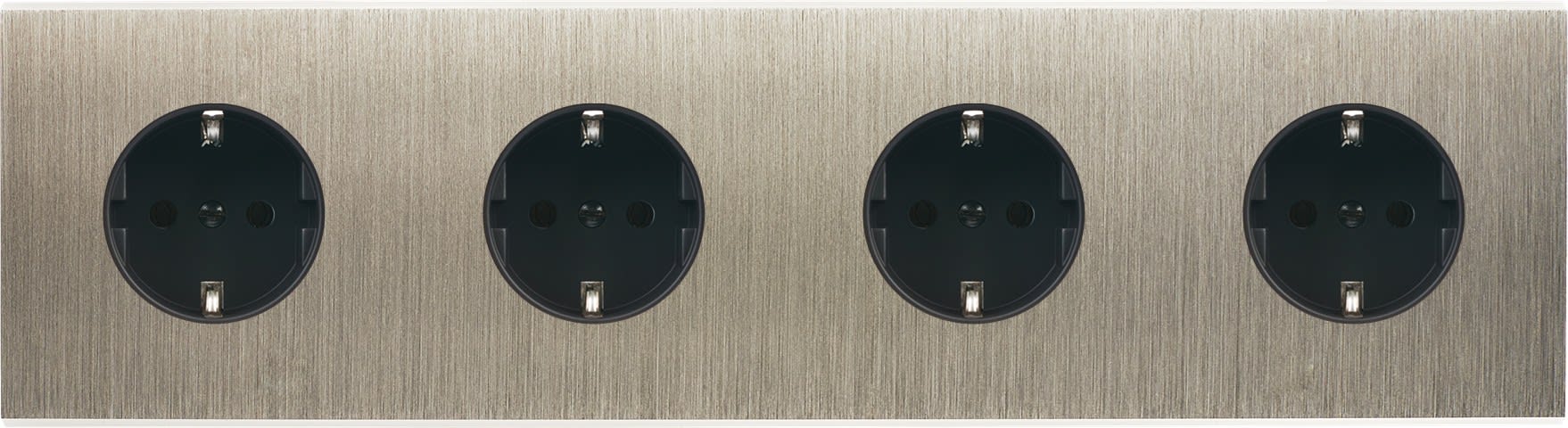 MODELEC - Façade Confidence Laiton Acier Brosse Quadruple Horizontale PCK Pck PCK Pck Mag